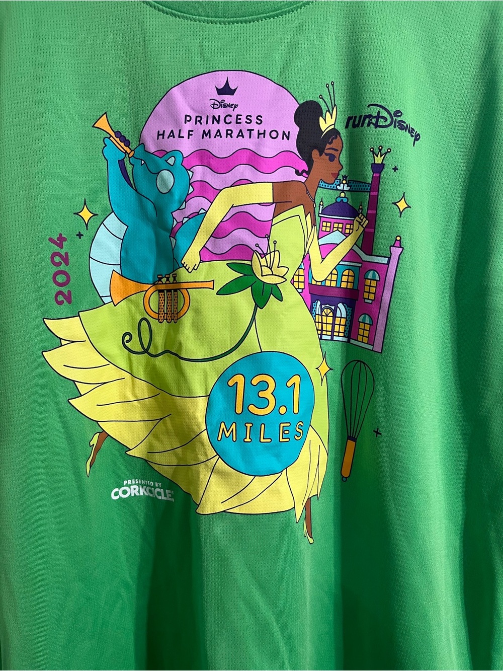 2024 runDisney Princess Half Marathon Tianna Green Adult Size Large Athletic Tee - Picture 4 of 7